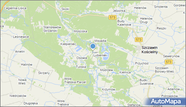 mapa Lubieniek, Lubieniek na mapie Targeo